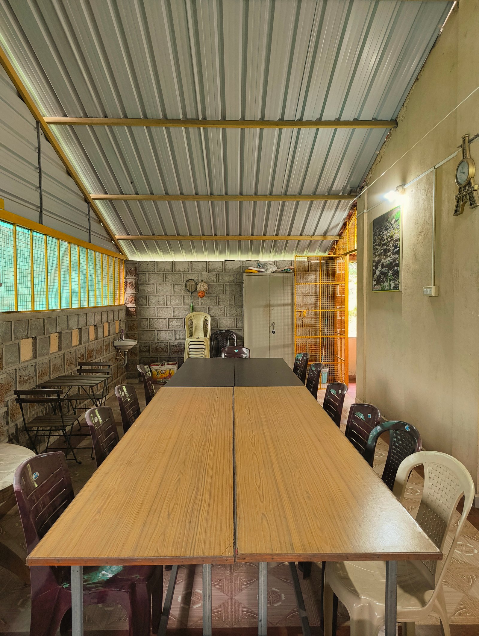 Side view of the homestay building and lawn