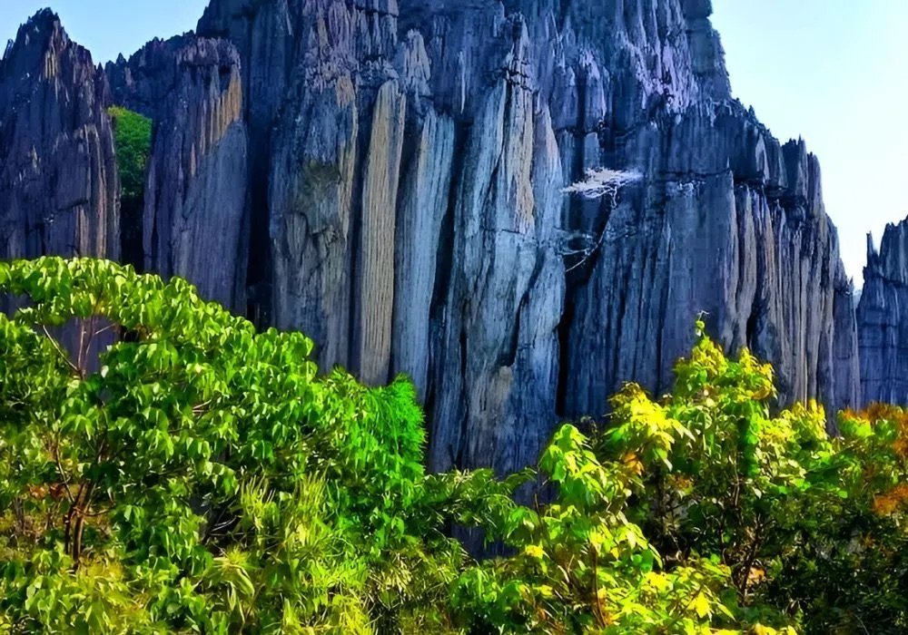 The unique monolithic black rock formations of Yana Caves